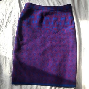 BCBGMAXAZARIA purple blue bandage bodycon skirt